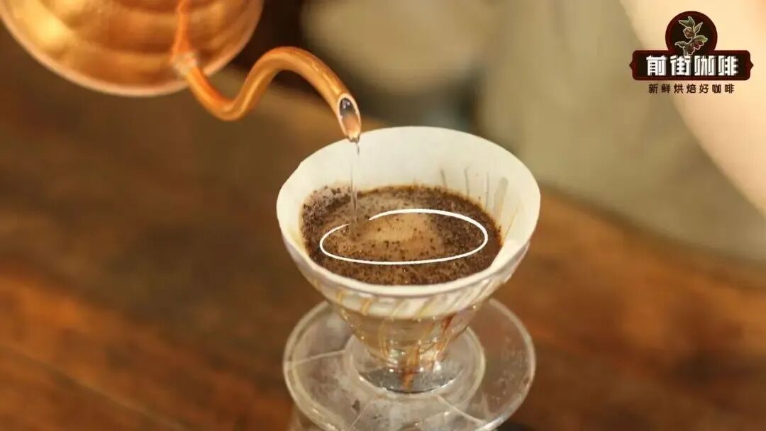 Make a circle with ​Pour over​(V60) coffee, from the inside to the outside or from the outside to the inside